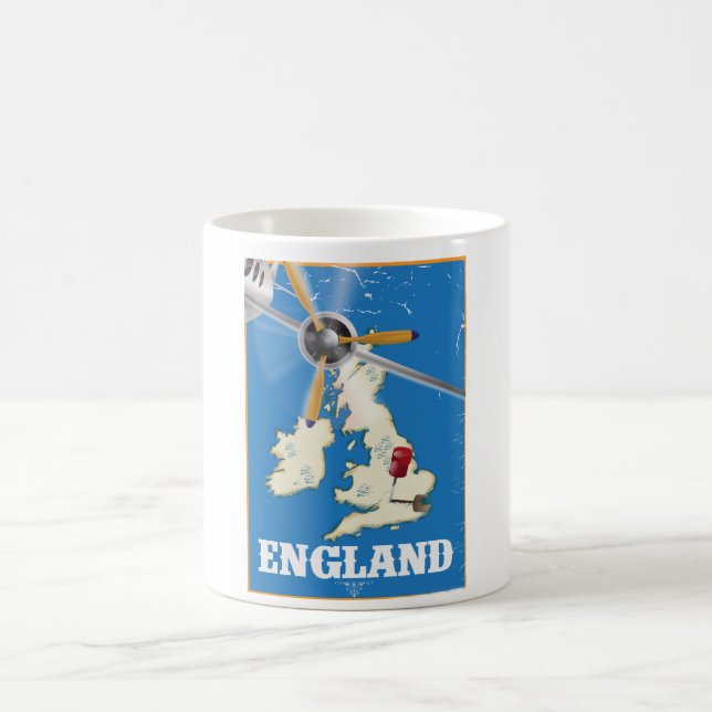 England Vintage Reise Poster. Kaffeetasse (Mittel)
