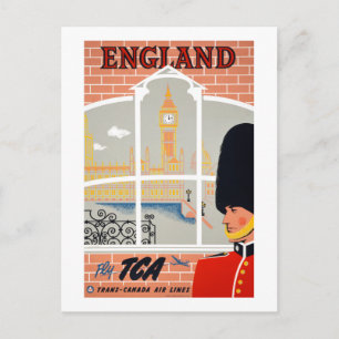 England Vintage Travel Poster wiederhergestellt Postkarte