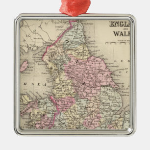 England, Wales 5 Silbernes Ornament