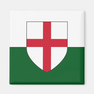 England & Wales Magnet - Schild auf Weiß und Grün