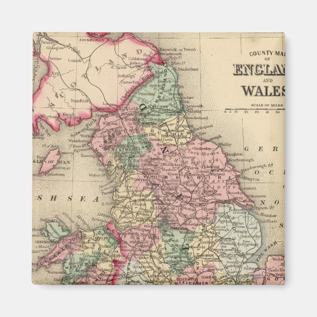England, Wales Map von Mitchell Magnet (Vorne)