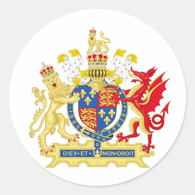 England Wappen Runder Aufkleber (Vorderseite)