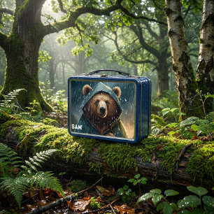 Englandbear Inspirational Woodland Raincoat Bear Metall Brotdose