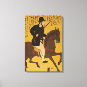 Engländer auf einem Pferd reitend circa 1861 Vinta Leinwanddruck