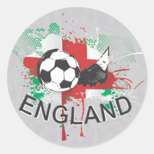 Englandfußball- und -fußballbügelentwurf runder aufkleber