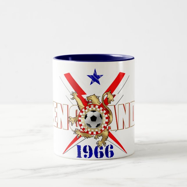 Englandfußballfan-Tassen 1966 Zweifarbige Tasse (Mittel)