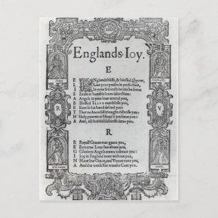 England's Joy by Richard Vennar, c.1602 Postkarte