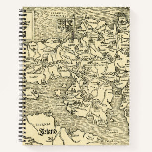Englands Karte in Ptolemäs Geografie Universalis Notizbuch