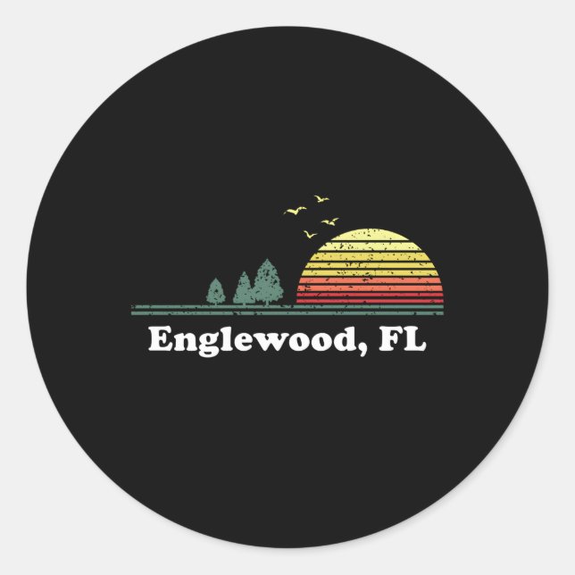 Englewood Florida Zuhause Print Runder Aufkleber (Vorderseite)