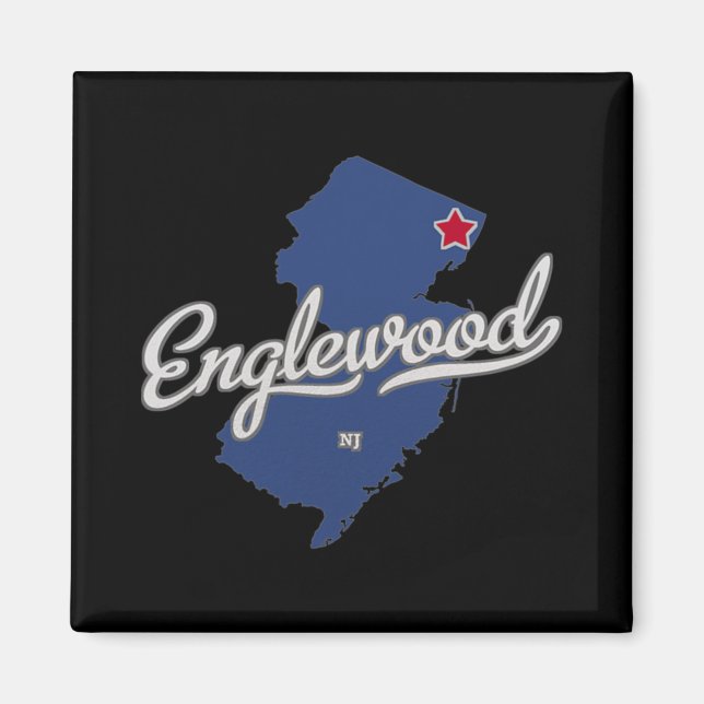 Englewood New Jersey Nj Map  Magnet (Vorne)