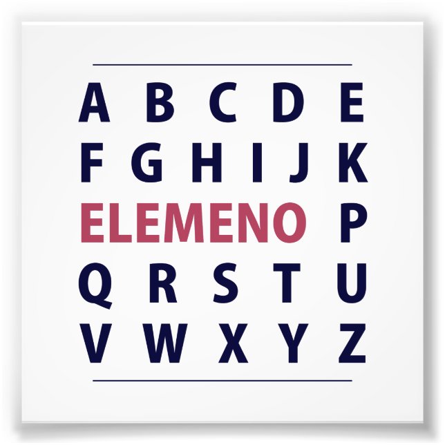 Englisch Alphapbet ELEMENO Song Fotodruck (Vorne)