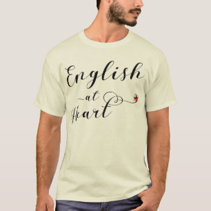 Englisch am Herz-T-Shirt, England T-Shirt