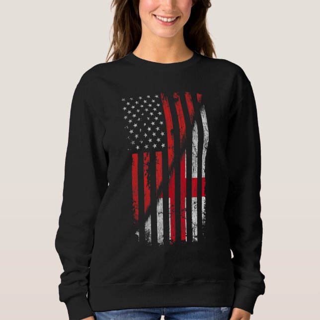 Englisch American Flag Retrostyle USA Flag Sweatshirt (Vorderseite)