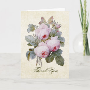 Englisch-Bourbon-Rosen-Blumenstrauß danken Ihnen Dankeskarte