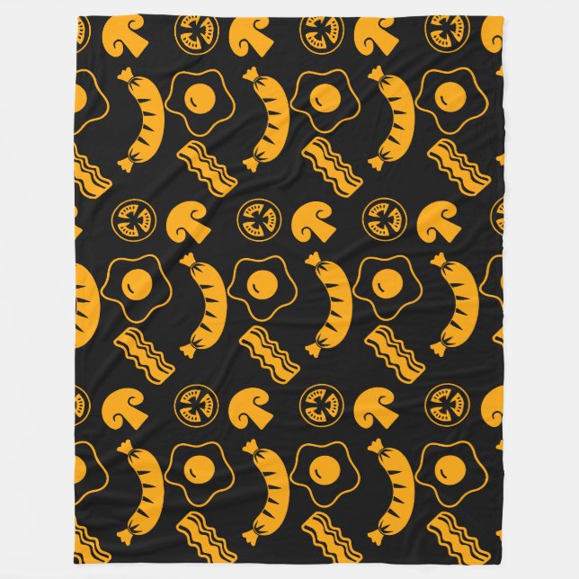 Englisch Breakfast Pattern Fleecedecke (Vorderseite)