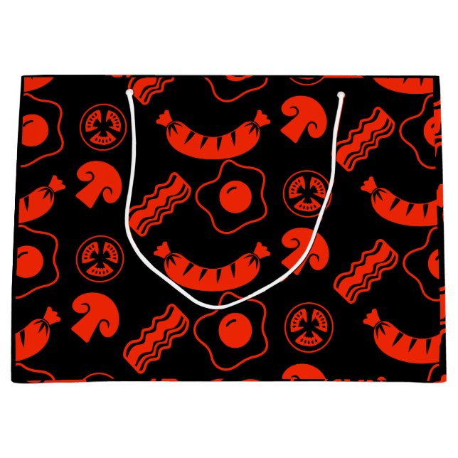 Englisch Breakfast Pattern Große Geschenktüte (Vorderseite)