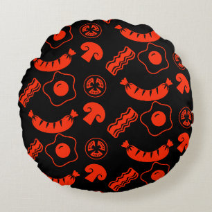 Englisch Breakfast Pattern Rundes Kissen