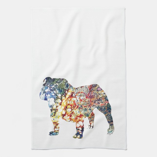 Englisch Bulldog, English Bulldog Gifts, Bulldog Geschirrtuch (Vertikal)