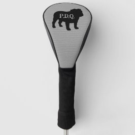 Englisch Bulldog Hund brütet Silhouette Custom Tex Golf Headcover