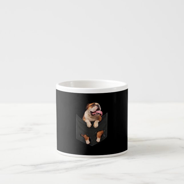Englisch Bulldog in your Pocket Hunde Liebhaber Espressotasse (Vorderseite)