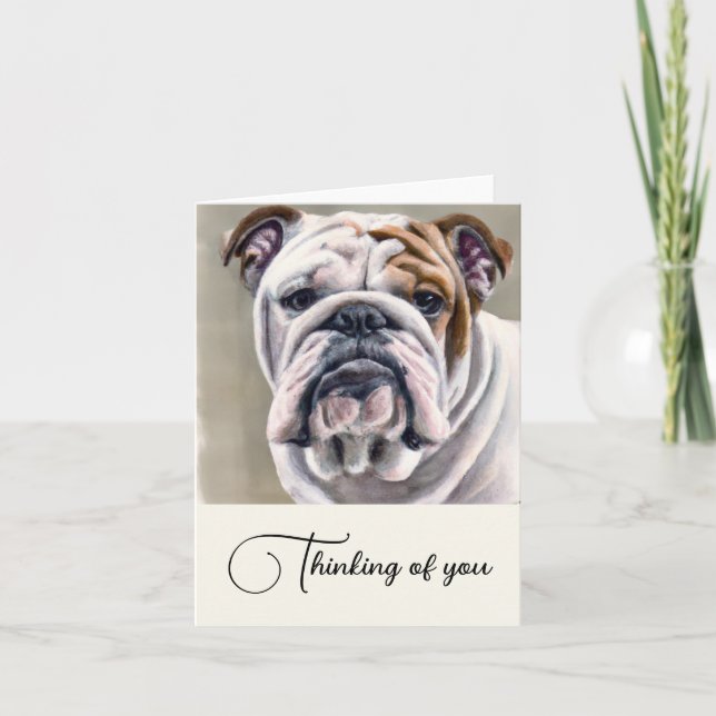 Englisch Bulldog Personalisiertes Denken von dir (Vorderseite)