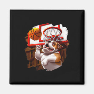 Englisch Bulldog Playing Basketball Spaß Dog Baske Magnet