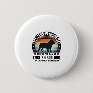 Englisch Bulldog Vintage Sonnenuntergang Hundelieb Button