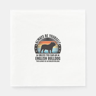 Englisch Bulldog Vintage Sonnenuntergang Hundelieb Serviette