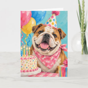 Englisch Bulldogge Geburtstagskarte Karte