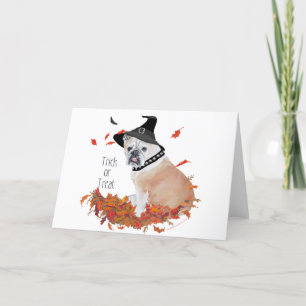 Englisch Bulldogge Halloween Karte