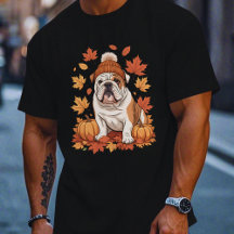Englisch Bulldogge Herbstschal Herbstlaub Hunde Li