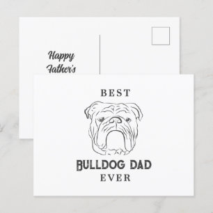 Englisch Bulldogge Papa Vatertag Grußkarte Postkarte