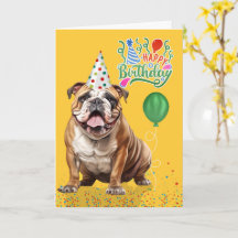 Englisch Bulldogge Partyhut Gelb Geburtstag