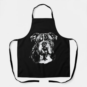 Englisch Bulldogge-Porträt Minimalistische Bekleid Schürze