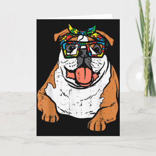 Englisch Bulldogge Puzzle Bandana Gles Autismus-Be Karte