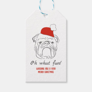 Englisch Bulldogge Weihnachten  Geschenkanhänger