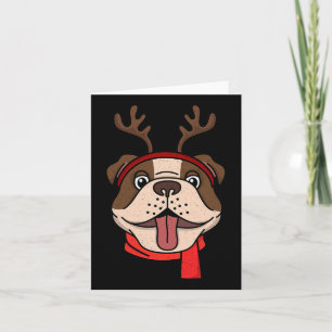 Englisch Bulldogge Weihnachten Rentiere Geweihe Xm Karte
