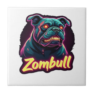 Englisch Bulldogge Zombie Hund Halloween Essential Fliese