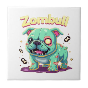 Englisch Bulldogge Zombie Hund Halloween Essential Fliese