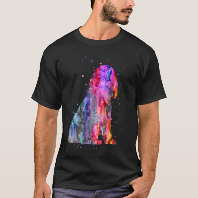 Englisch Cocker Spanisch, Aquarell Cocker Spanisch T-Shirt (Vorderseite)