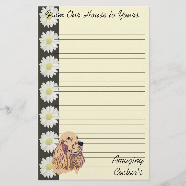 Englisch Cocker Spanisch Briefpapier (Vorderseite)