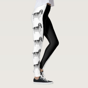 Englisch Cocker Spanisch Design in Schwarz und Wei Leggings