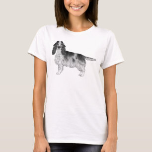 Englisch Cocker Spanisch Design in Schwarz und Wei T-Shirt