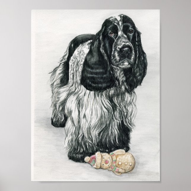 Englisch Cocker Spanisch Dog Art Print Poster (Vorne)