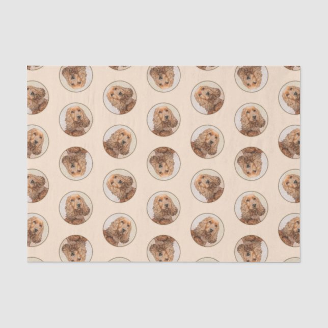 Englisch Cocker Spanisch Malerei Original Hunde Ku Seidenpapier (Vorderseite)