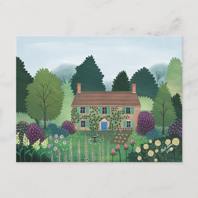 Englisch Country Hütte House Postkarte (Vorderseite)