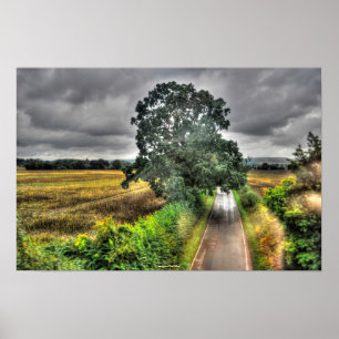 Englisch Country Road Landscape HDR Foto Print Poster