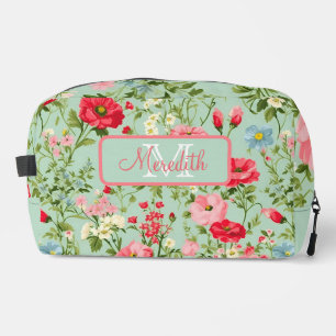 Englisch Country Wildblume Mit Monogramm Waschbeutel