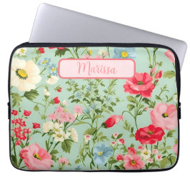 Englisch Country Wildblume Personalisiert Laptopschutzhülle