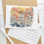 Englisch Countryside England Watercolor Travel Einladungspostkarte<br><div class="desc">Eine wunderschön bemalte Aquarellpostkarte mit englischer Landschaft.</div>